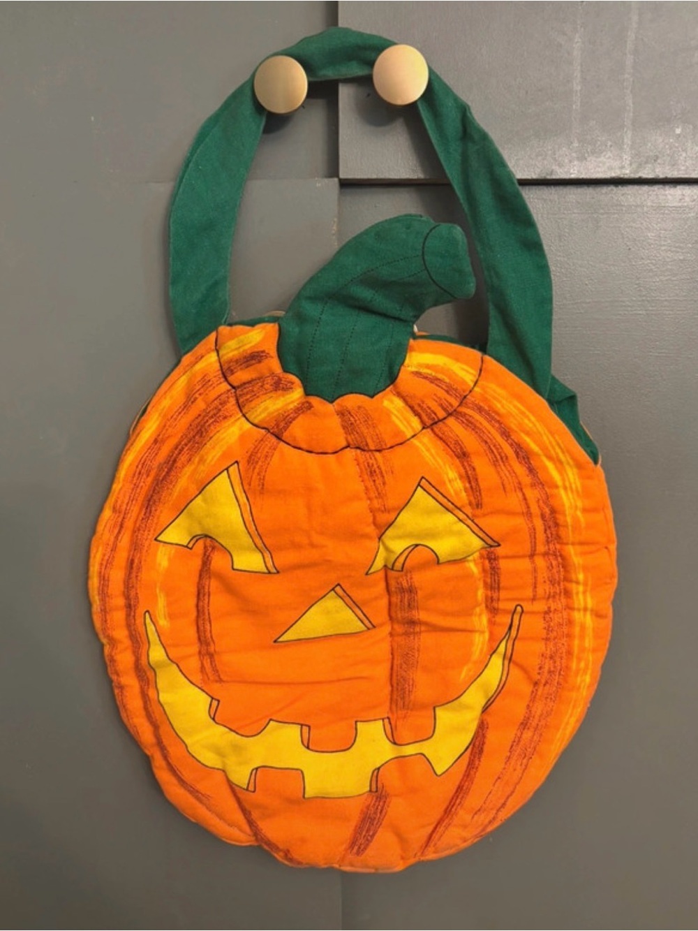Vtg Cranston cloth Childerns treat or treat bag jack o latern